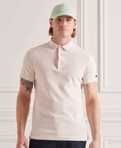 TEXTURED JERSEY POLO - Chalky Pink