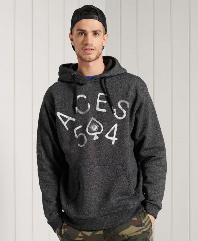 MILITARY NONBRAND GRAPHIC HOOD - Black Grit