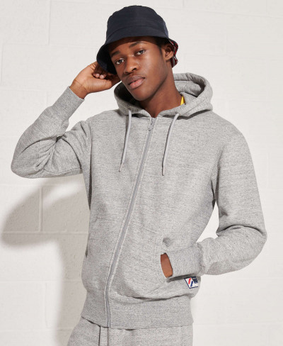 SPORTSTYLE ZIP HOOD - Grey Slub Grindle