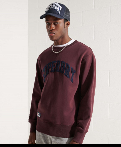 VARSITY ARCH CREW - Rich Deep Burgundy