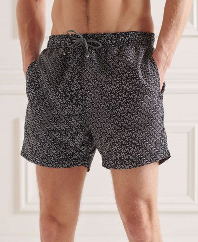 SD STUDIOS SWIM SHORT - Wavy Line Black